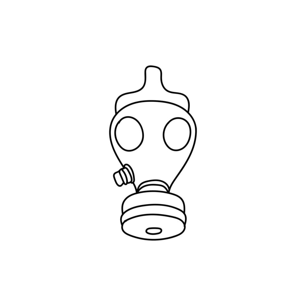 Safety Gas Mask Line Modern Creative Logo vector