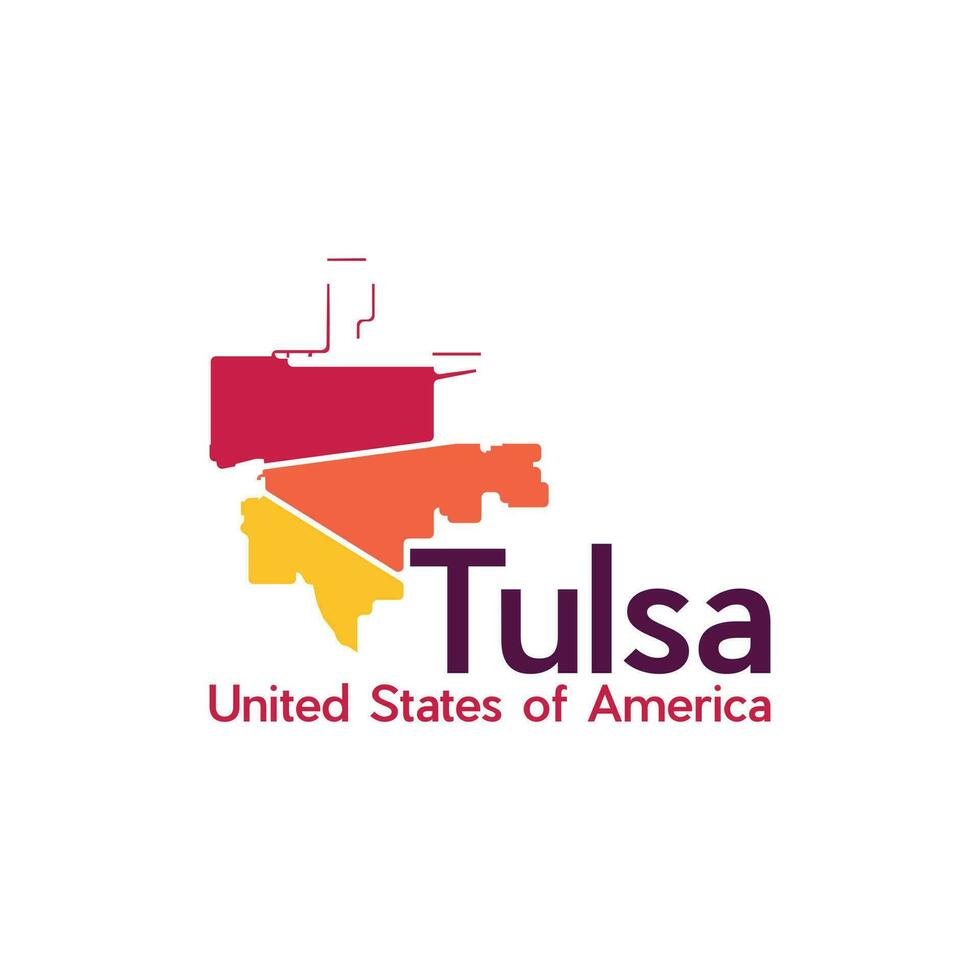 tulsa ciudad mapa geométrico sencillo diseño vector