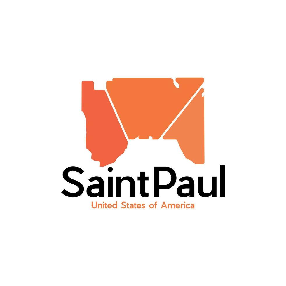 Map Of Saint Paul City Modern Geometric Simple Logo vector