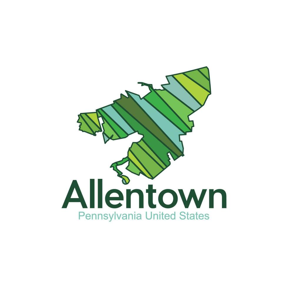 Allentown Pennsylvania City Map Geometric Creative Design vector