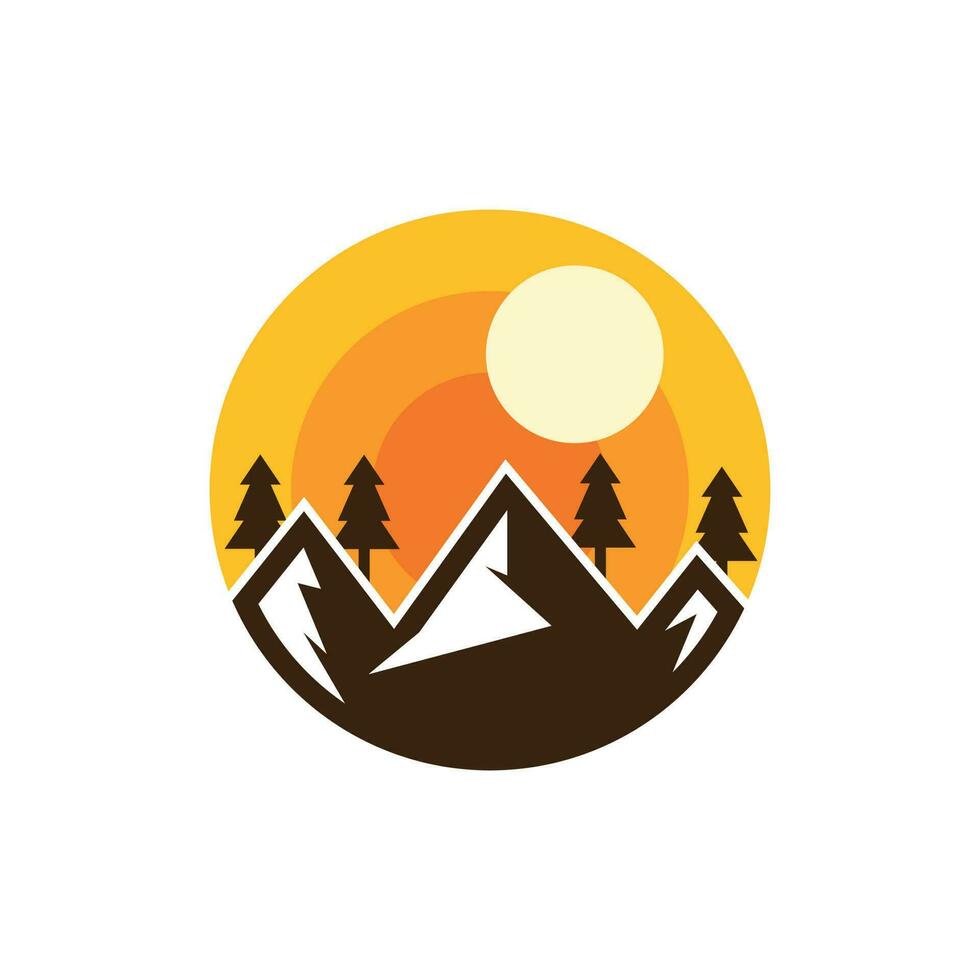 Mountain Outdoor Hiking Creative Logo vector