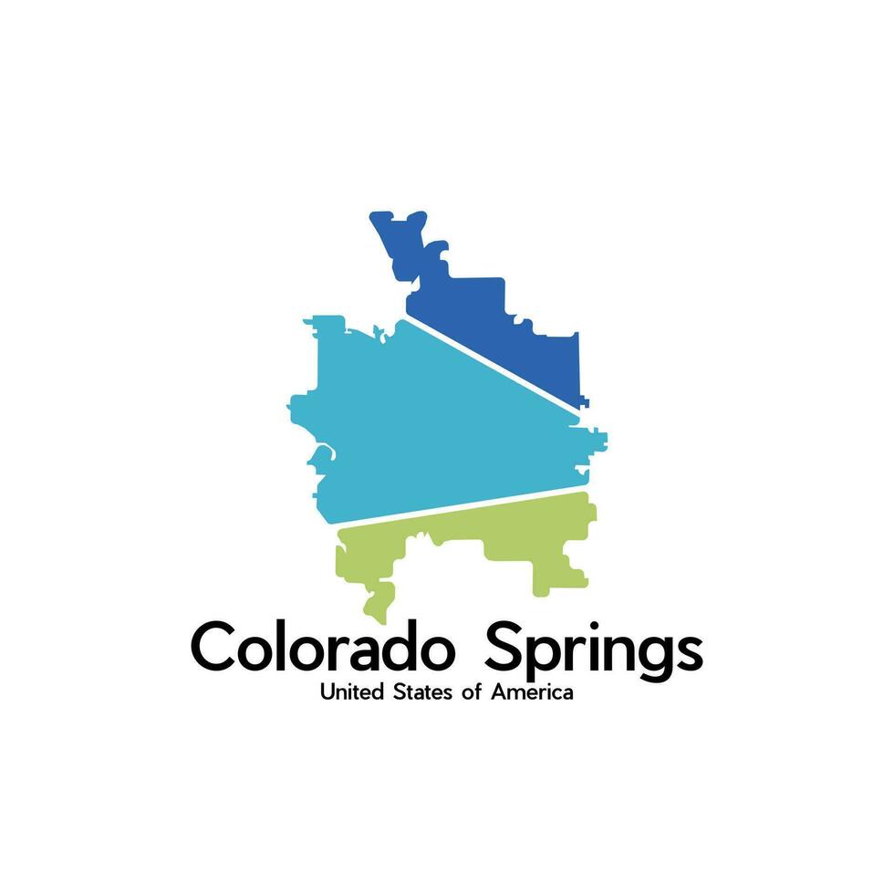 Colorado Springs City Map Geometric Creative Design vector