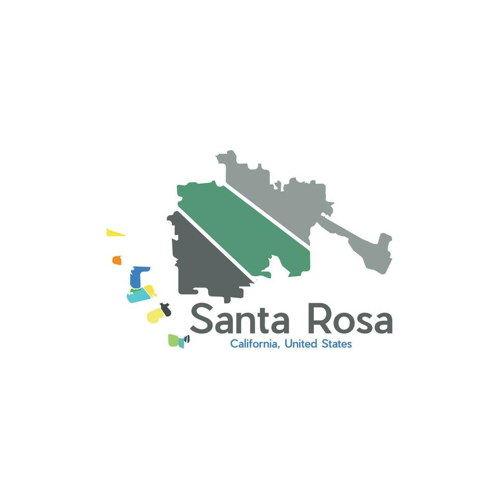 Santa Rosa City Map Geometric Creative Design vector