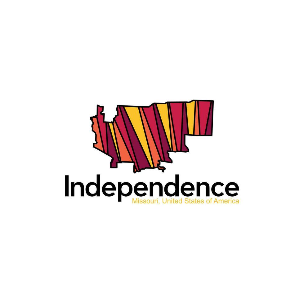 independencia Misuri ciudad mapa moderno geométrico creativo logo vector