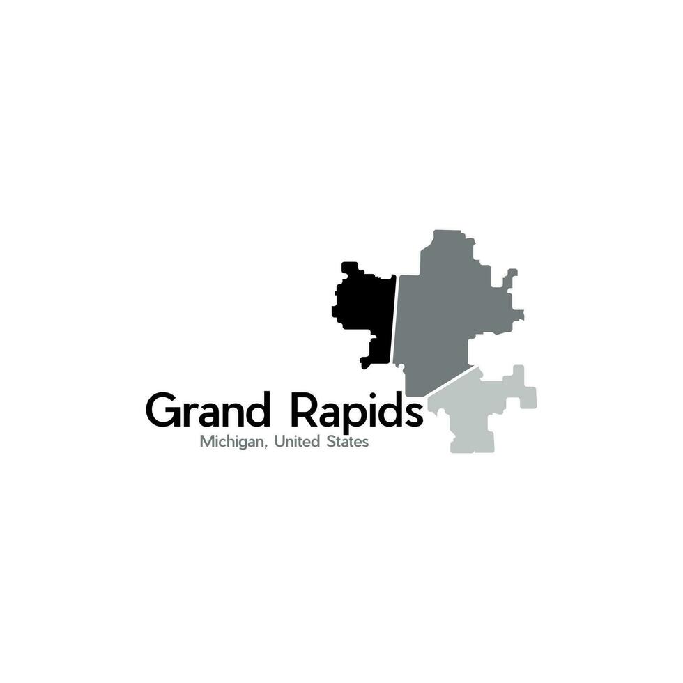 Grand Rapids City Map Geometric Simple Creative Design vector