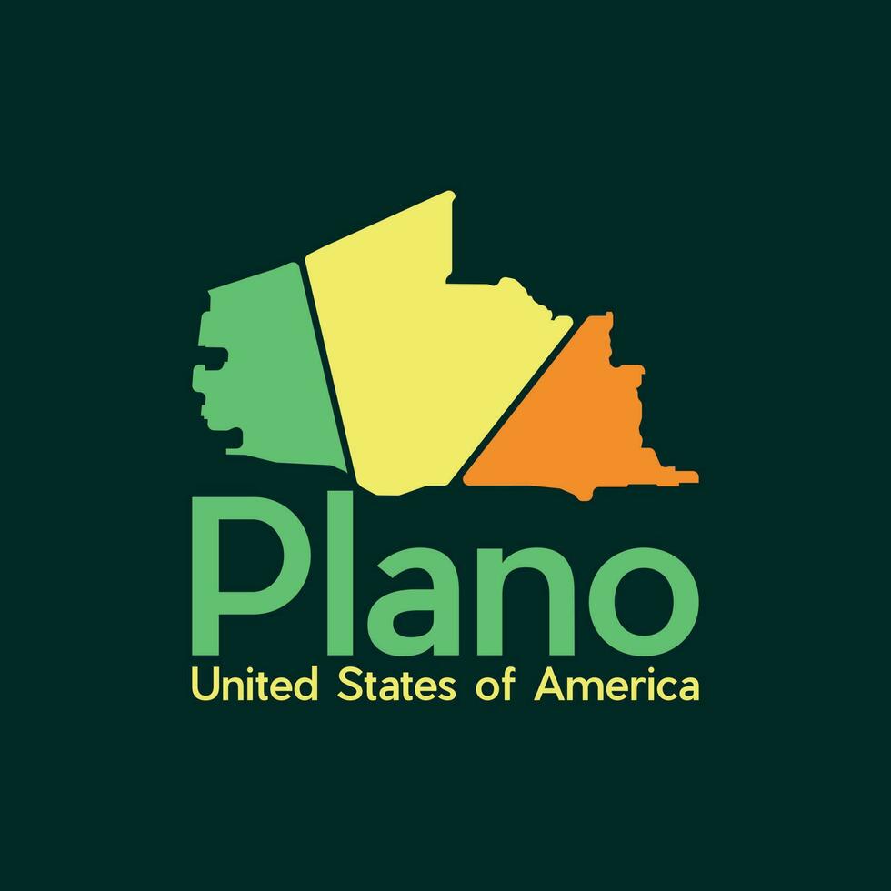 Plano City Map Geometric Modern Logo vector