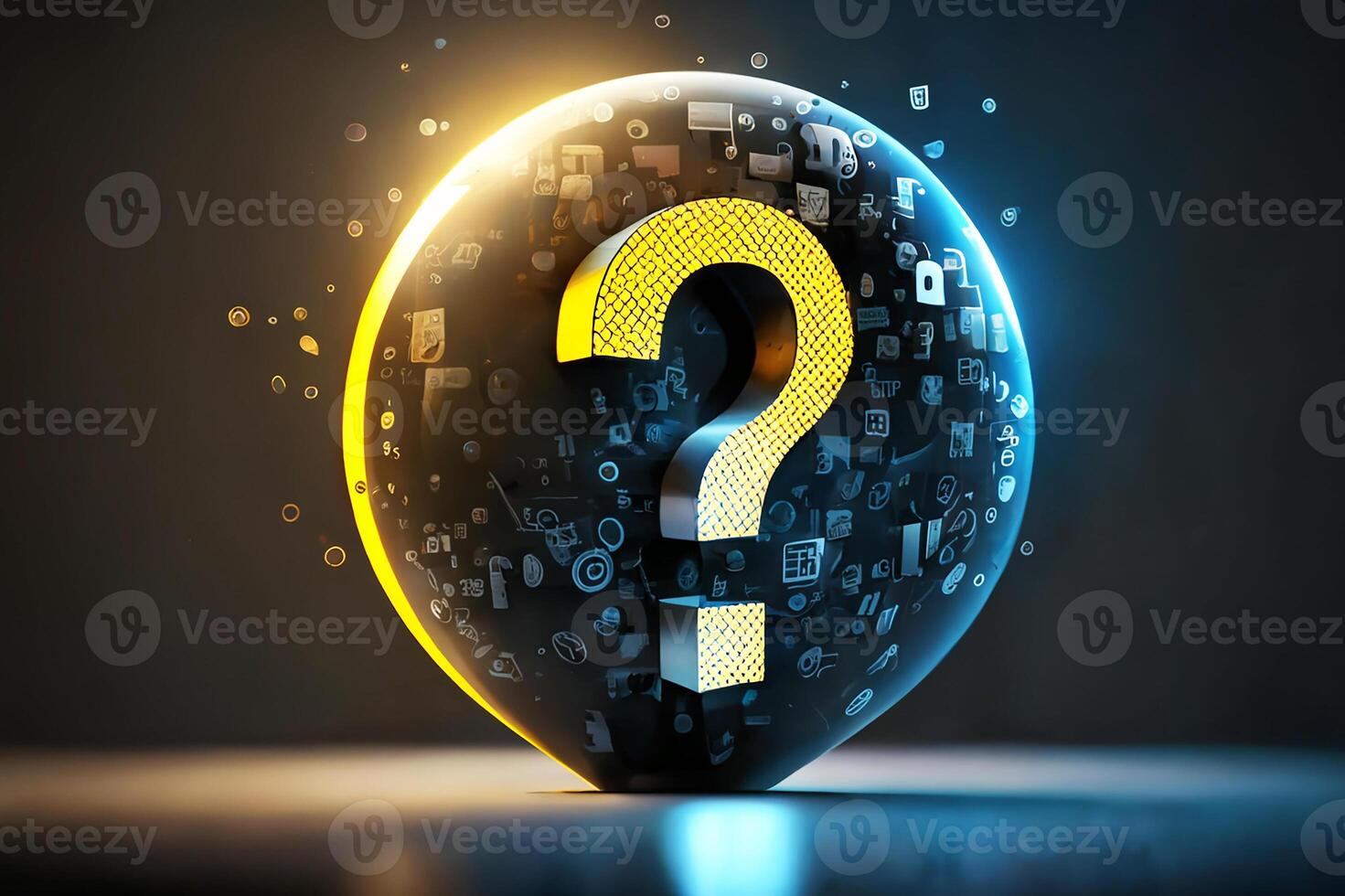 Question mark, question and answer icon. photo