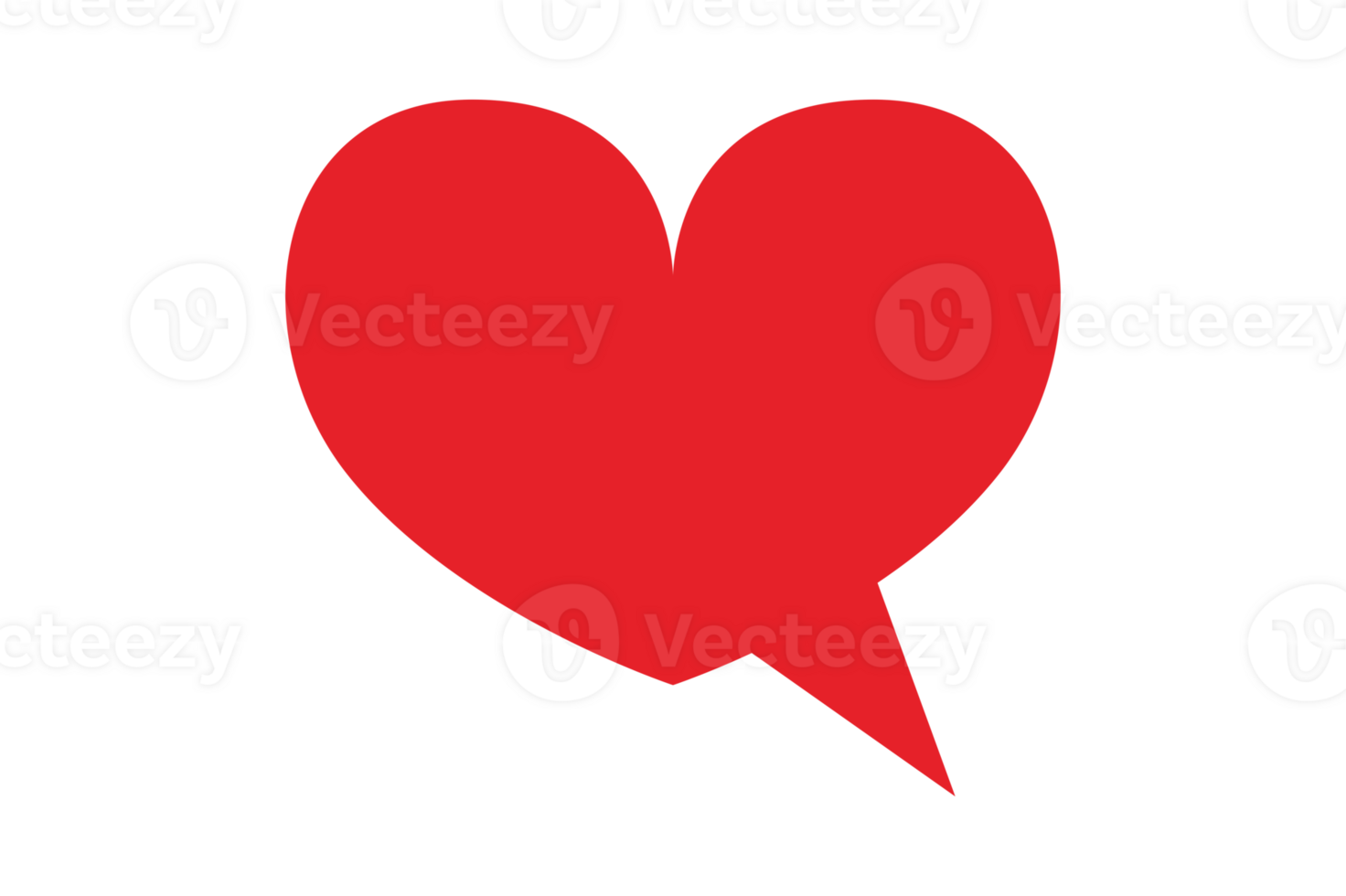 Red Love Chat Icon with Dots Pattern With Transparent Background png