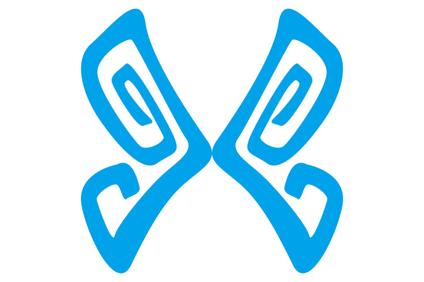 Simple Blue Butterfly Ornament With Transparent Background png