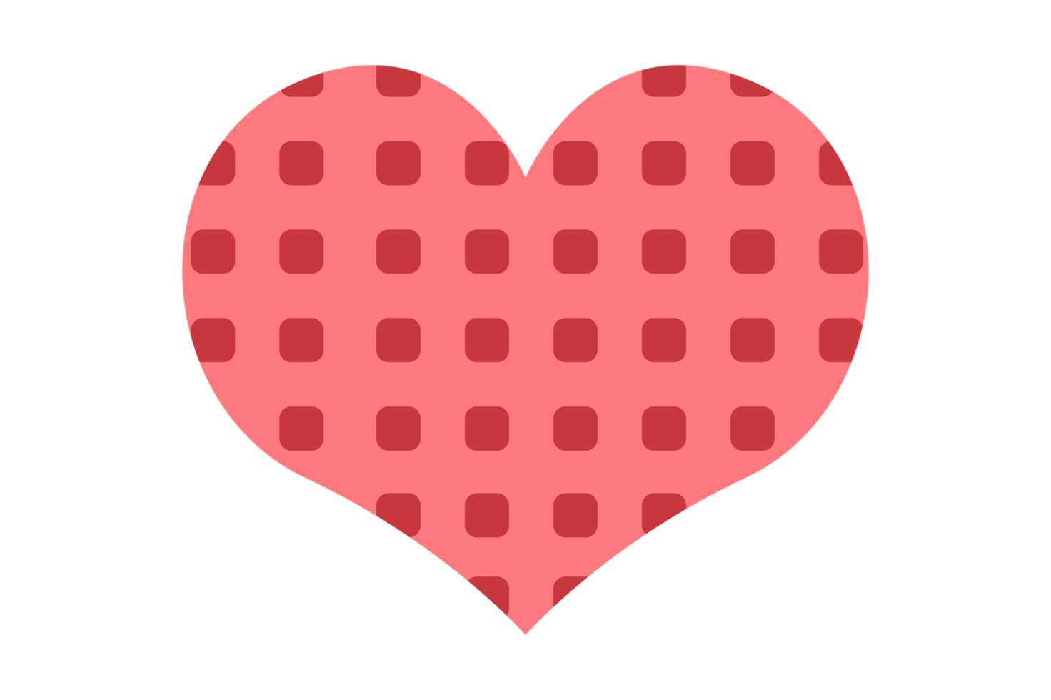 Pink Love with Square Dots Pattern With Transparent Background png