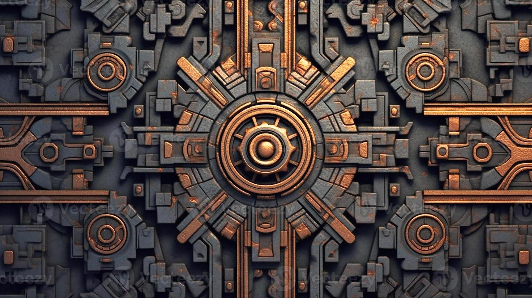 Molecule as a work of art. simple modern design inspired by Aztec art. Textured wallpaper. photo