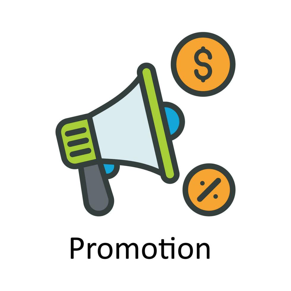 Promotion  vector  Fill  outline Icon Design illustration. Taxes Symbol on White background EPS 10 File