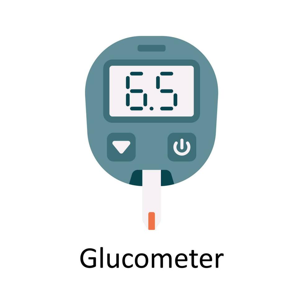 Glucometer vector Flat Icon Design illustration. Medical and Healthcare Symbol on White background EPS 10 File