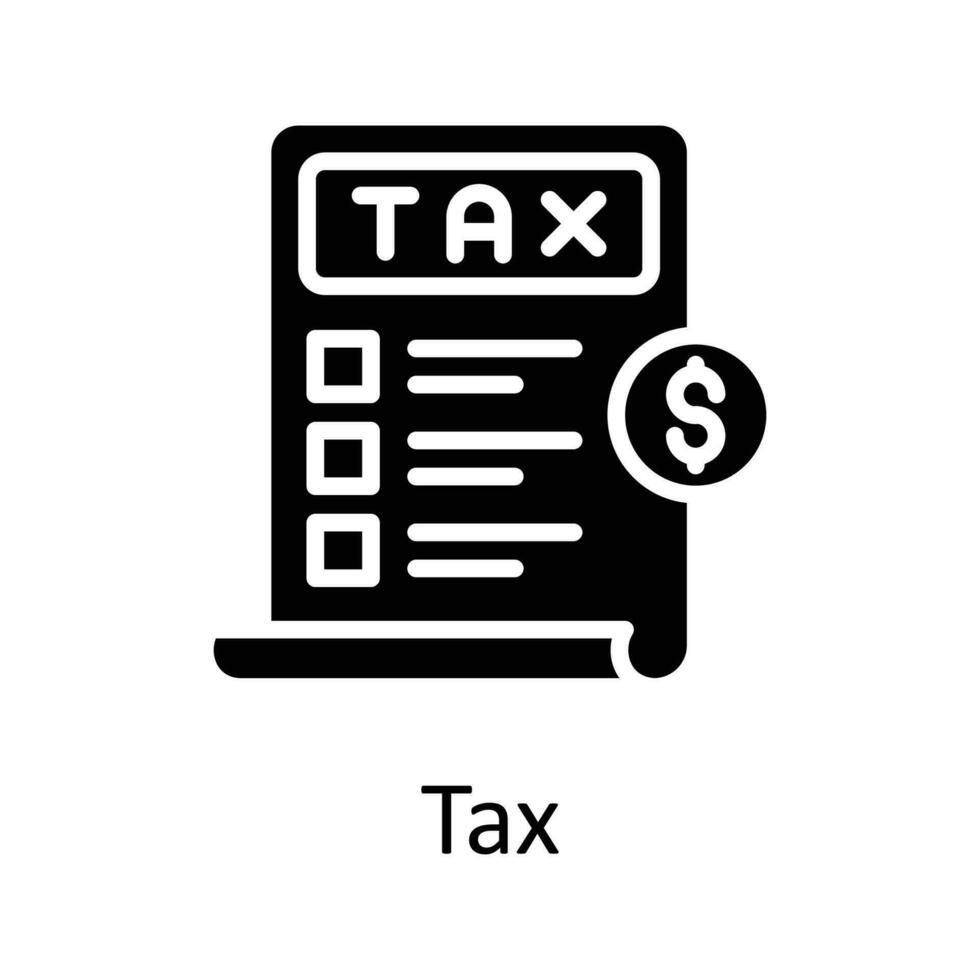 Tax vector Solid Icon Design illustration. Taxes Symbol on White background EPS 10 File