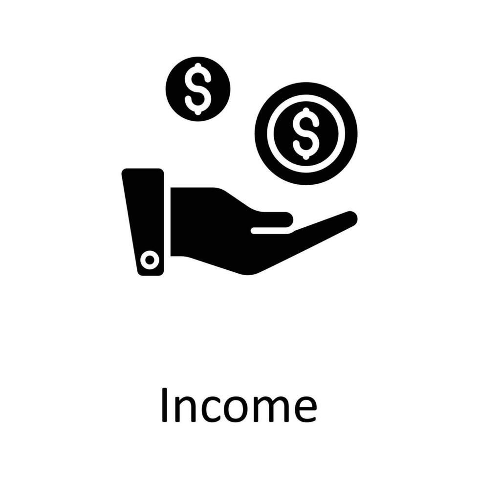 Income  vector Solid Icon Design illustration. Taxes Symbol on White background EPS 10 File