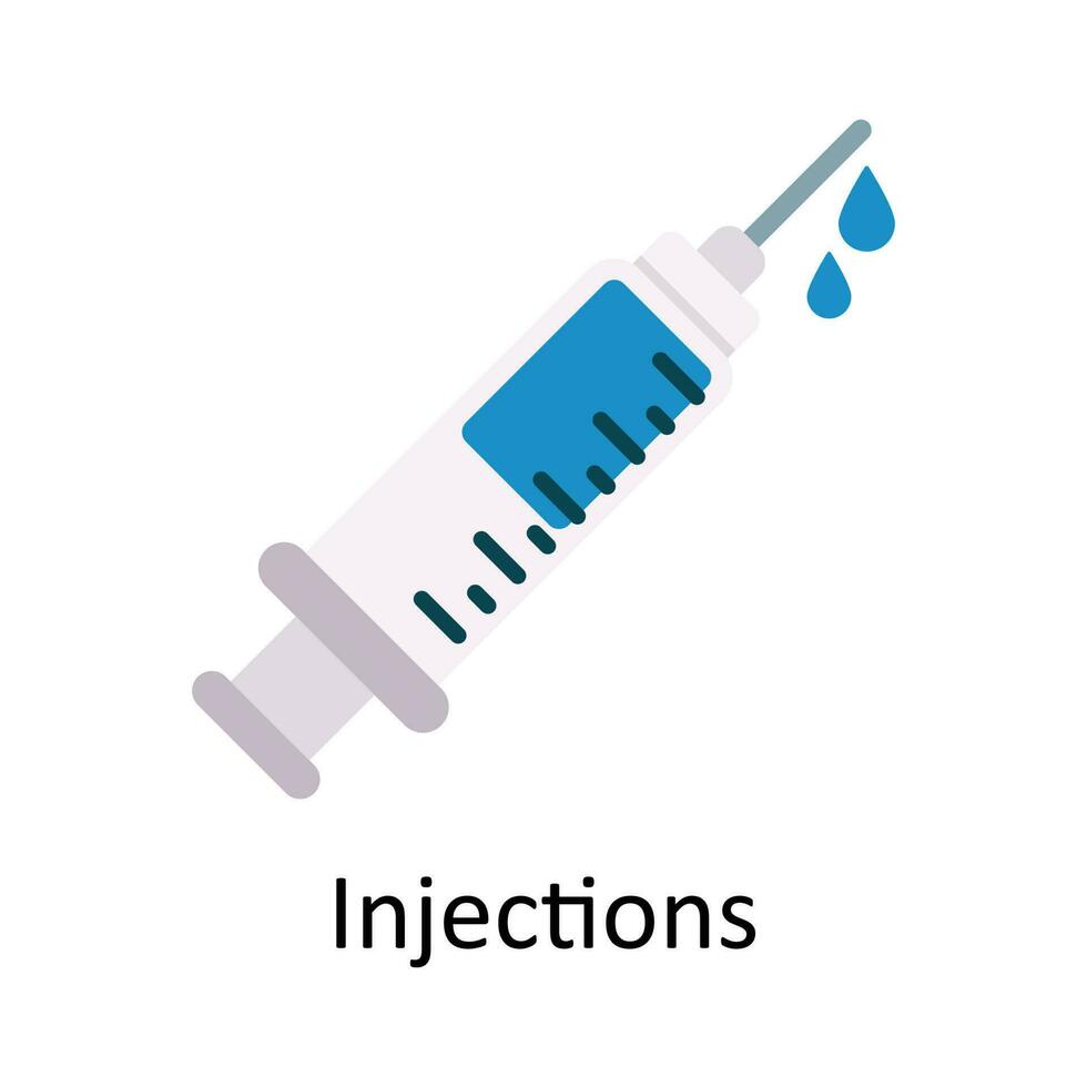 Injections vector Flat Icon Design illustration. Medical and Healthcare Symbol on White background EPS 10 File