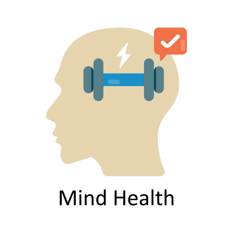 Mind Health vector Flat Icon Design illustration. Medical and Healthcare Symbol on White background EPS 10 File