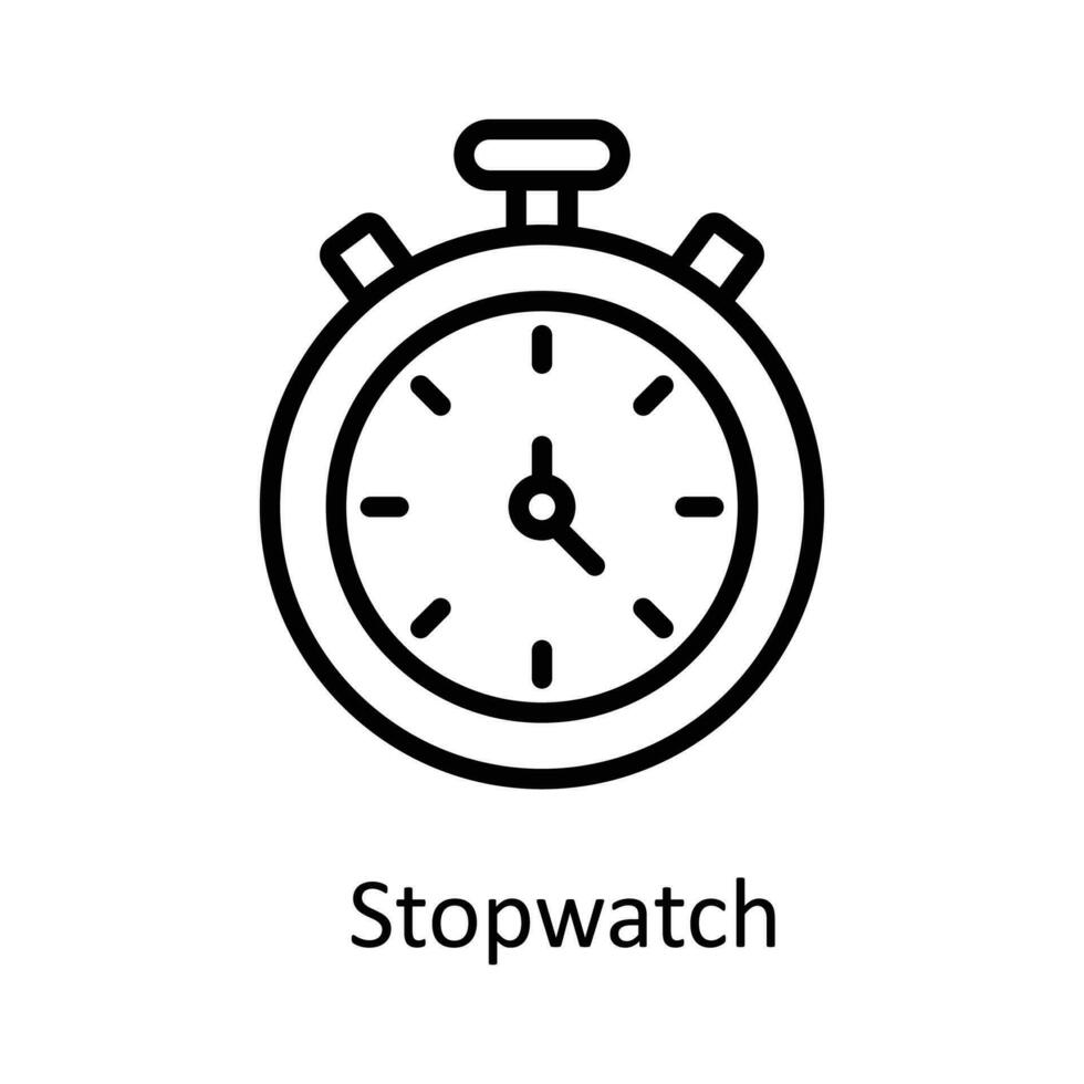 Stopwatch  vector   outline Icon Design illustration. Work in progress Symbol on White background EPS 10 File