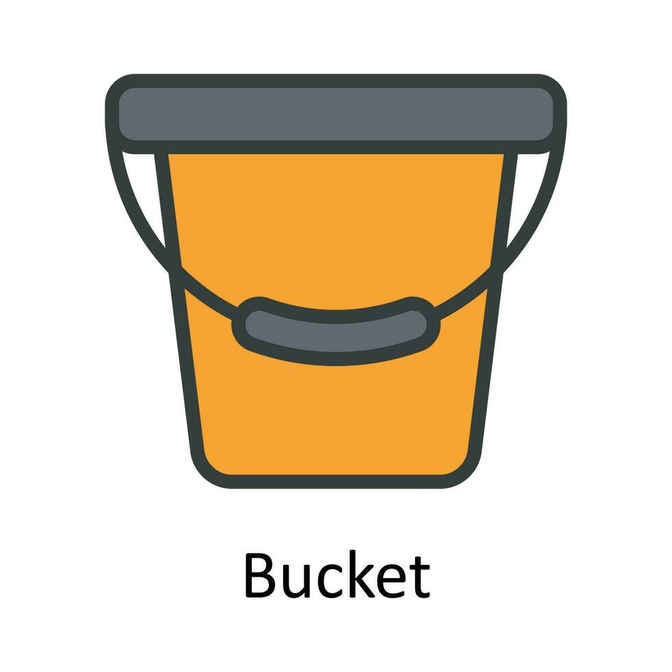 Bucket vector  Fill  outline Icon Design illustration. Agriculture  Symbol on White background EPS 10 File