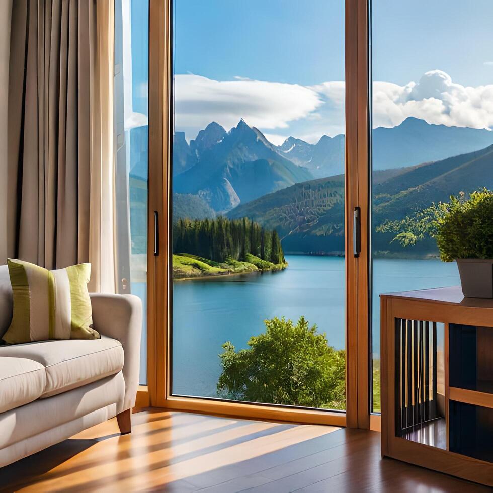 Beautiful river view fom window, Pro Photo