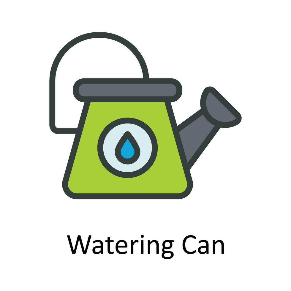 Watering Can vector  Fill  outline Icon Design illustration. Agriculture  Symbol on White background EPS 10 File