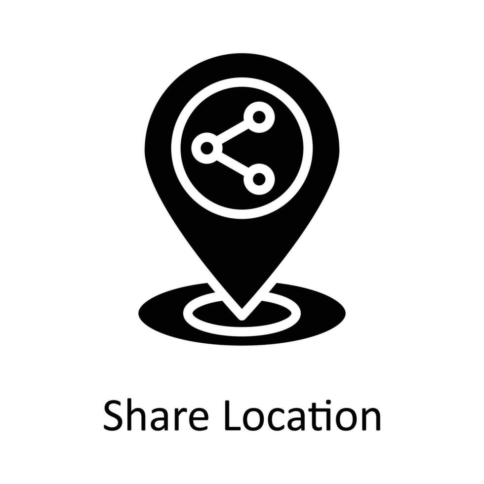 Share Location vector    solid Icon Design illustration. Location and Map Symbol on White background EPS 10 File