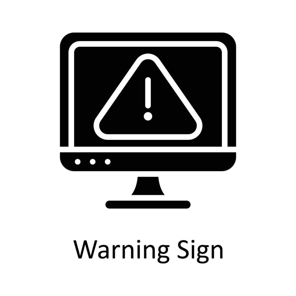 Warning Sign  vector   Solid Icon Design illustration. Work in progress Symbol on White background EPS 10 File