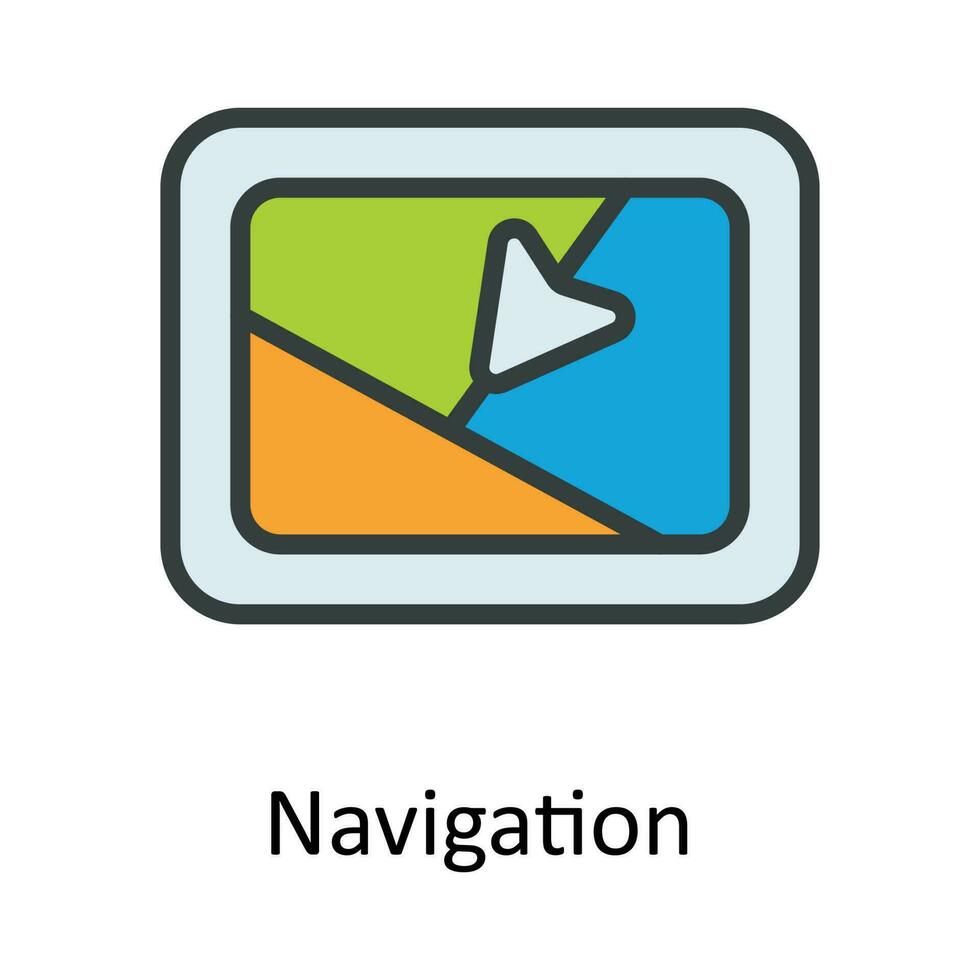 Navigation  vector  Fill  outline Icon Design illustration. Location and Map Symbol on White background EPS 10 File