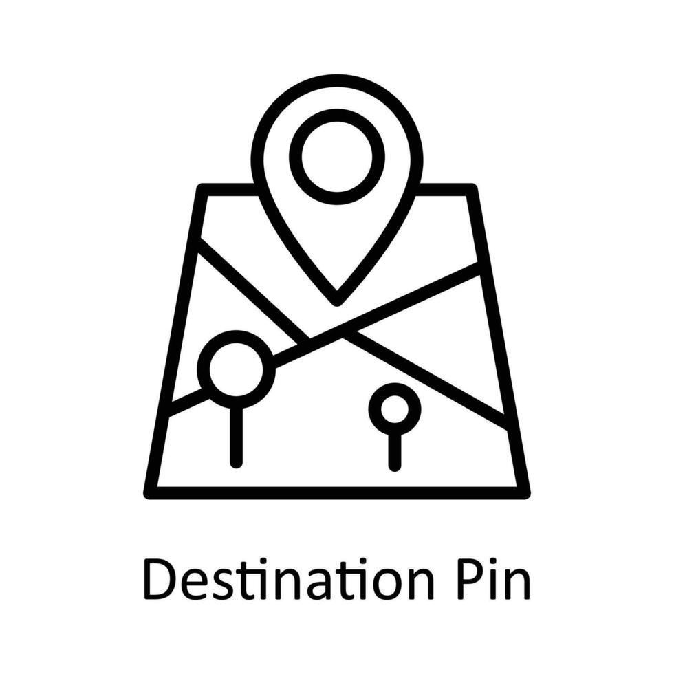Destination Pin vector    outline Icon Design illustration. Location and Map Symbol on White background EPS 10 File