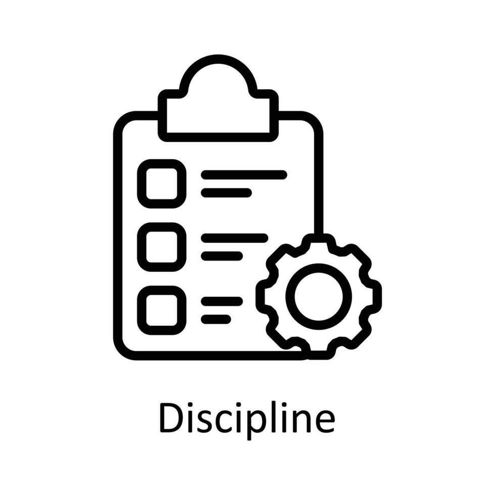 disciplina vector contorno icono diseño ilustración. hora administración símbolo en blanco antecedentes eps 10 archivo
