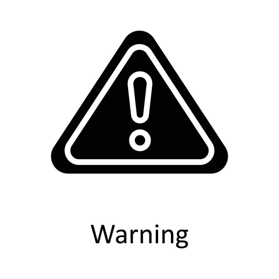 Warning vector   Solid Icon Design illustration. Work in progress Symbol on White background EPS 10 File