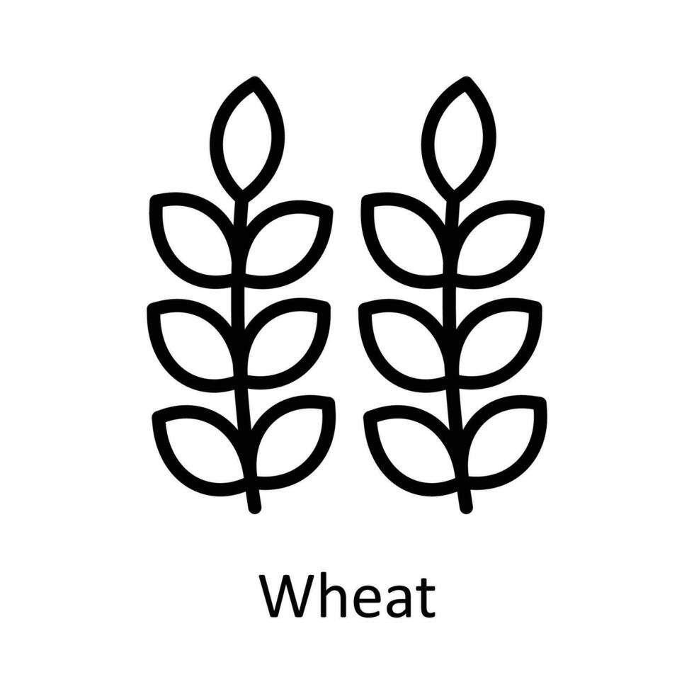 Wheat vector    outline Icon Design illustration. Agriculture  Symbol on White background EPS 10 File