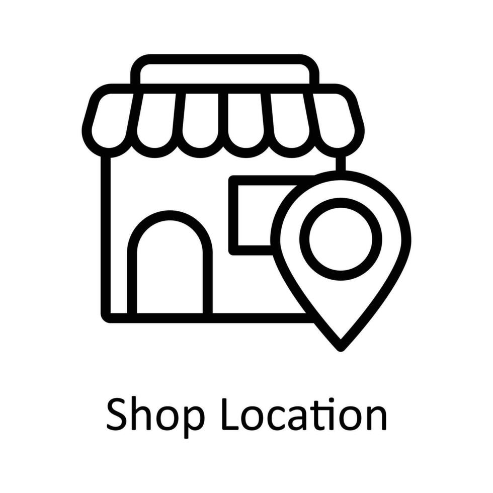 Shop Location vector    outline Icon Design illustration. Location and Map Symbol on White background EPS 10 File