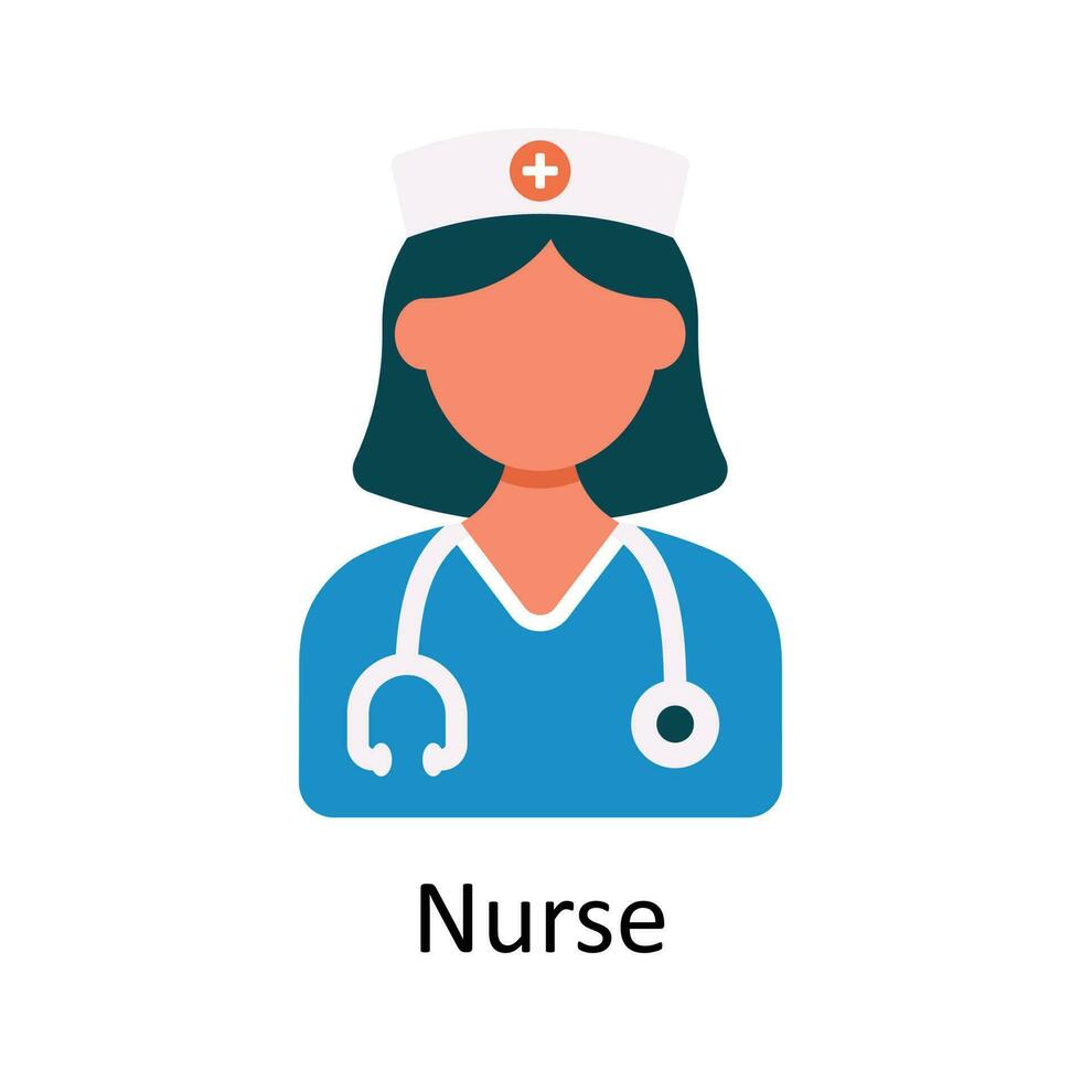 Nurse vector Flat Icon Design illustration. Medical and Healthcare Symbol on White background EPS 10 File