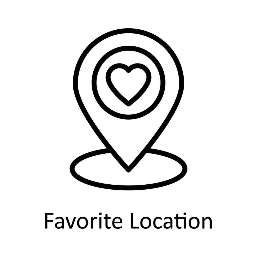 Favorite Location vector    outline Icon Design illustration. Location and Map Symbol on White background EPS 10 File