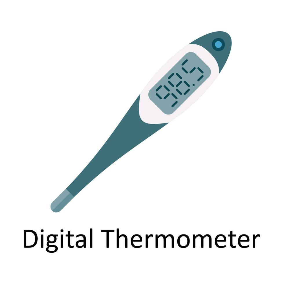 Digital Thermometer vector Flat Icon Design illustration. Medical and Healthcare Symbol on White background EPS 10 File