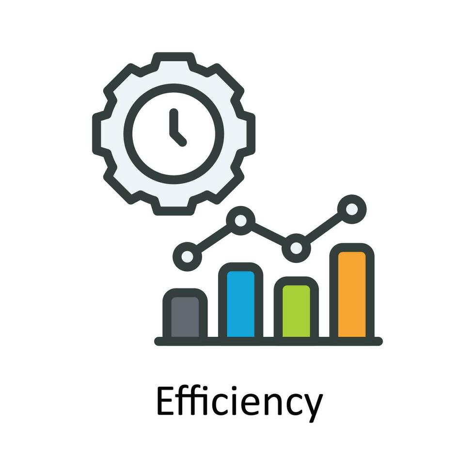 Efficiency vector Fill outline Icon Design illustration. Time Management Symbol on White background EPS 10 File