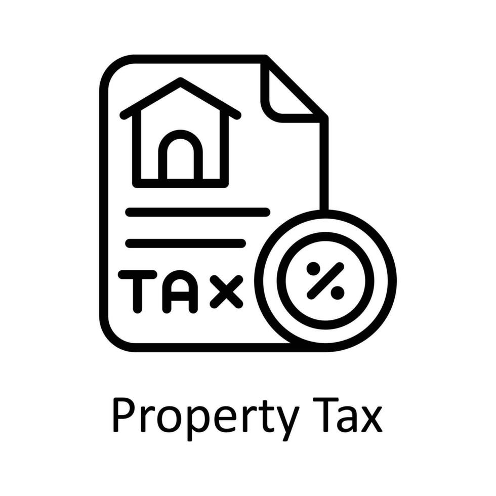 Property Tax vector    outline Icon Design illustration. Taxes Symbol on White background EPS 10 File