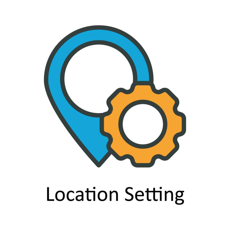 Location Setting vector  Fill  outline Icon Design illustration. Location and Map Symbol on White background EPS 10 File