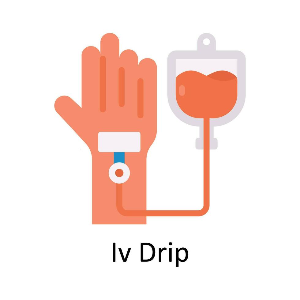 Iv Drip vector Flat Icon Design illustration. Medical and Healthcare Symbol on White background EPS 10 File