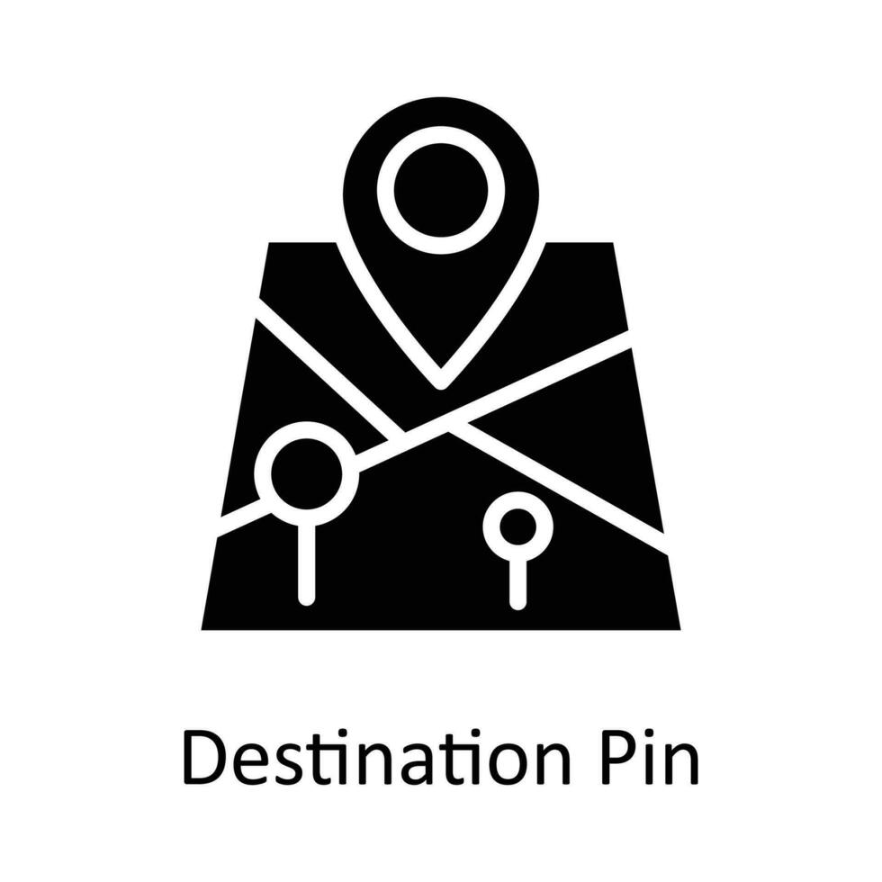 Destination Pin vector    solid Icon Design illustration. Location and Map Symbol on White background EPS 10 File