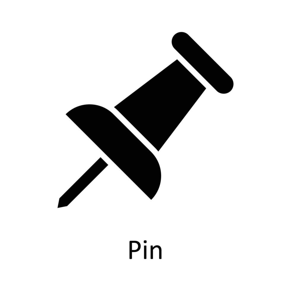 Pin vector   Solid Icon Design illustration. Work in progress Symbol on White background EPS 10 File