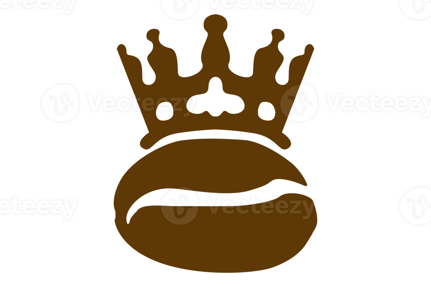 King Coffee Bean Logo On Transparent Background png