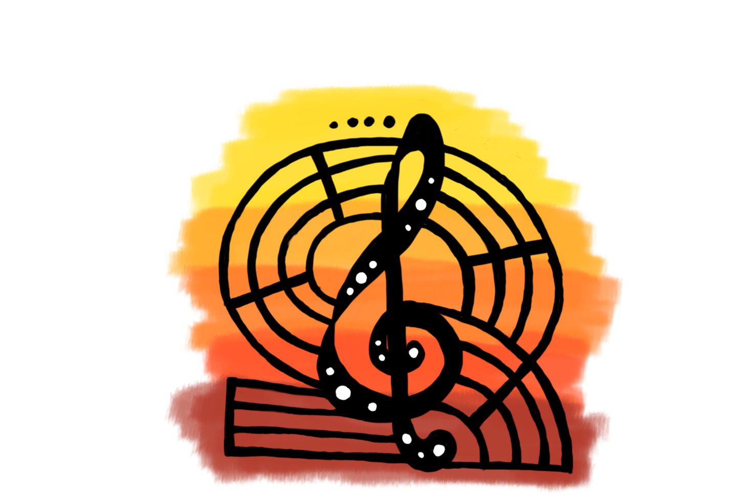 Music Tone Icon With Sunset Color On Transparent Background png
