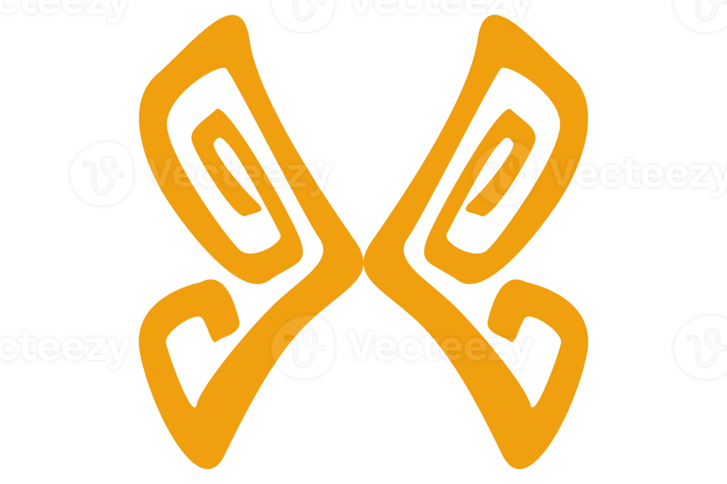 Simple Yellow Butterfly Ornament With Transparent Background png