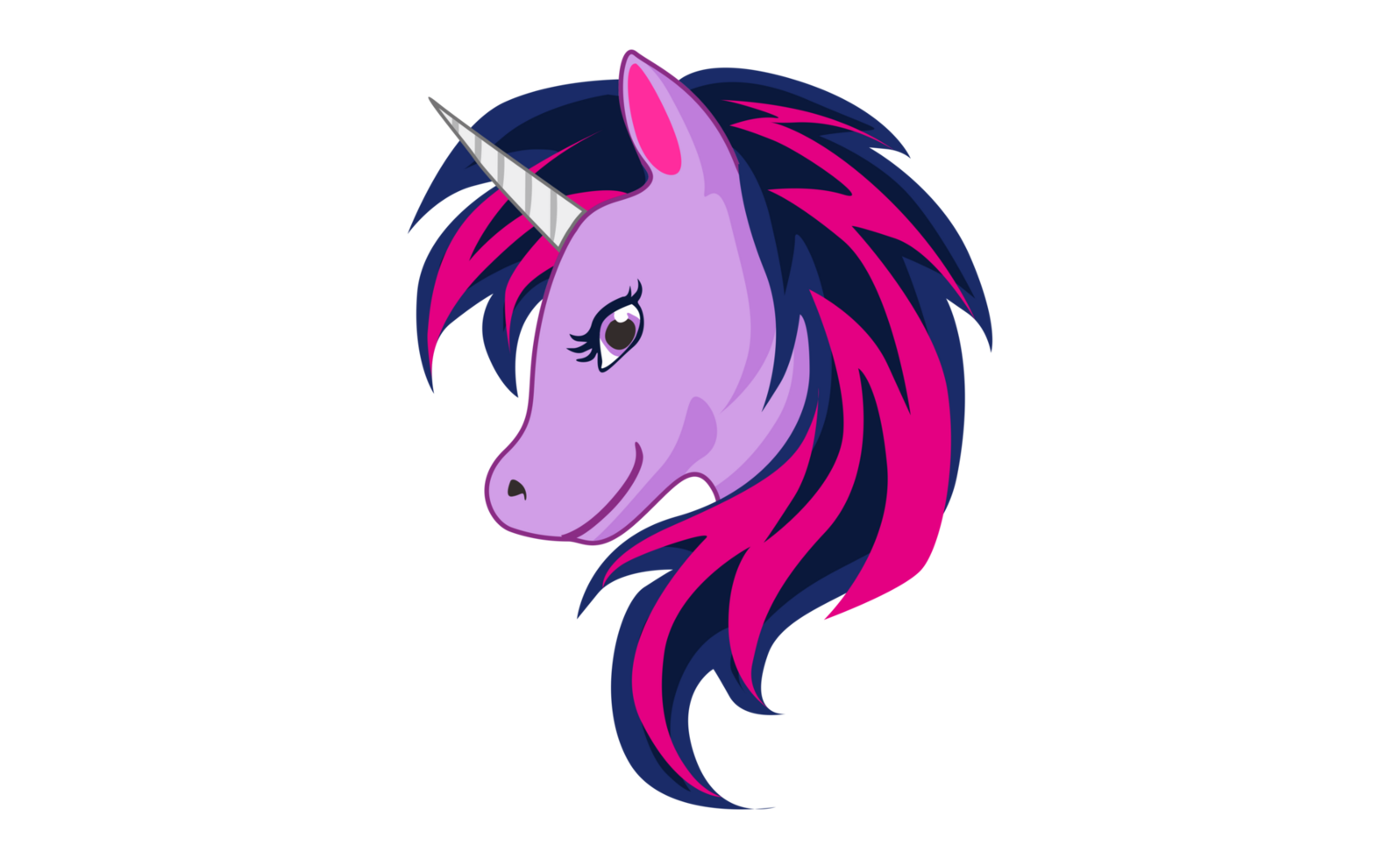 Cartoon Unicorn Head On Transparent Background png