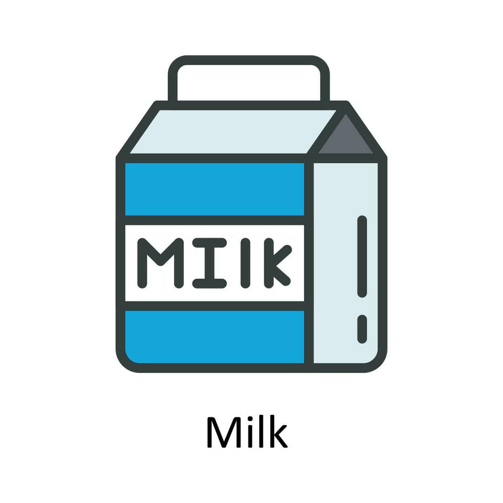 Milk  vector  Fill  outline Icon Design illustration. Agriculture  Symbol on White background EPS 10 File