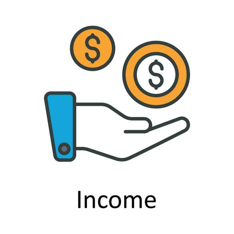 Income  vector  Fill  outline Icon Design illustration. Taxes Symbol on White background EPS 10 File