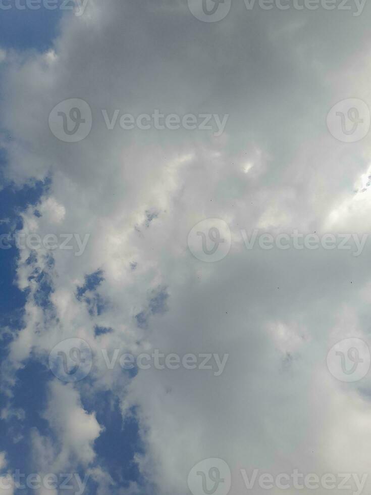 The white clouds on the blue sky are perfect for the background.  Skyscape on Lombok Island, Indonesia photo