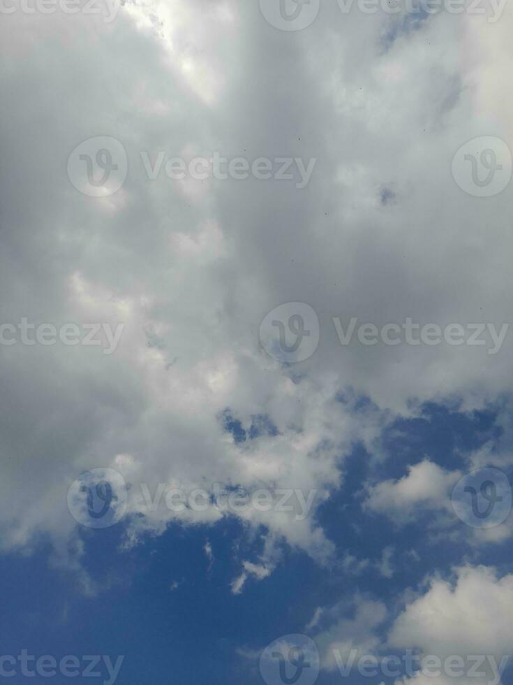 The white clouds on the blue sky are perfect for the background.  Skyscape on Lombok Island, Indonesia photo